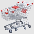 Supermarkt-Stahldraht-Einkaufslaufkatzen-Wagen mit 4&quot; PU-Räder