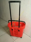 Plastikfach-Einkaufskorb mit Rädern/ausdehnbarem Griff für Lebensmittelgeschäft