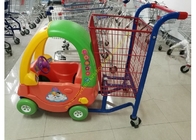 Ausbreiten-Supermarkt-Metalleinkaufslaufkatze, Kindereinkaufswagen mit Plastik